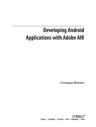 Developing Android Applications with Adobe AIR