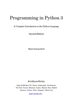 Programming in Python 3, 2nd Edition